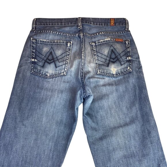 7 For All Mankind  Relaxed WIDE LEG  Jeans Womens 29 Medium Wash Denim 100% Cott - Picture 6 of 12